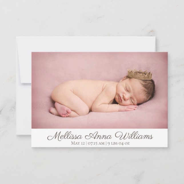 New Arrival Birth Announcement Card (Front)