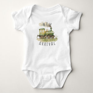 "New Arrival" Train Baby Bodysuit
