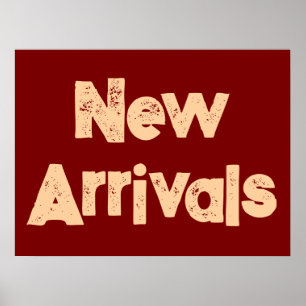 New Arrivals Sign, Brown Retail Signage, Boutique Poster