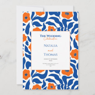 new art boho abstract botanical wedding invitation
