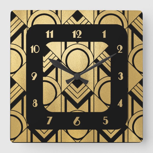New Art Deco square Wall Clock (Front)