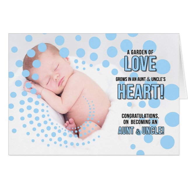 New Aunt and Uncle Congratulations on Nephew Blue (Front Horizontal)