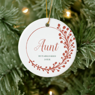 New Aunt Established Personalised Pregnancy Reveal Ceramic Tree Decoration