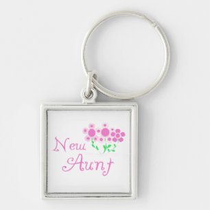 New Aunt Pink Flowers T-shirts and Gifts Key Ring