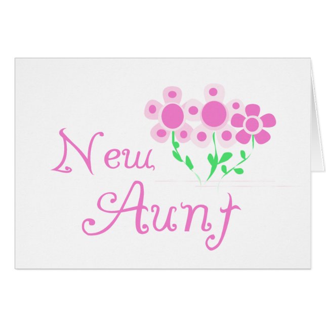 New Aunt Pink Flowers Tshirts and Gifts (Front Horizontal)