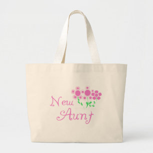 New Aunt Pink Flowers Tshirts and Gifts Large Tote Bag