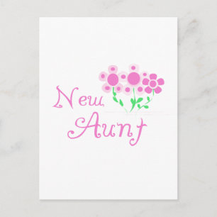 New Aunt Pink Flowers Tshirts and Gifts Postcard