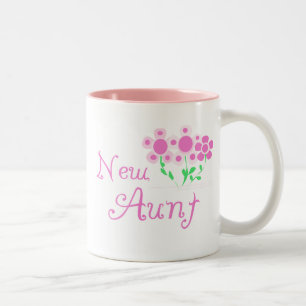 New Aunt Pink Flowers Tshirts and Gifts Two-Tone Coffee Mug