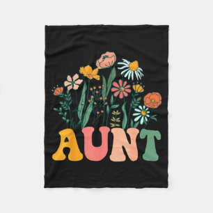 New Aunt Wildflower First Birthday &amp; Baby Show Fleece Blanket