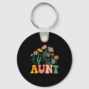New Aunt Wildflower First Birthday & Baby Show Key Ring