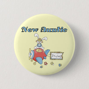 New Auntie - Aeroplane Tshirts and Gifts 6 Cm Round Badge