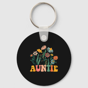 New Auntie Wildflower First Birthday & Baby Sh Key Ring