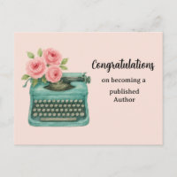 New Author Congratulations Typewriter