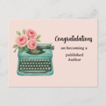 New Author Congratulations Typewriter