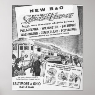 New B&O Budd Built Daylight Speedliners  Posters