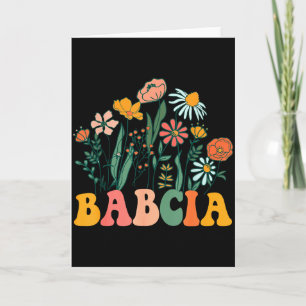 New Babcia Wildflower First Birthday & Baby Sh Card