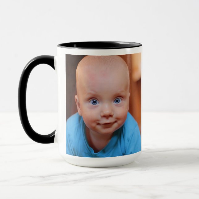 NEW BABY ADD PHOTO CUSTOM Coffee Mug (Left)
