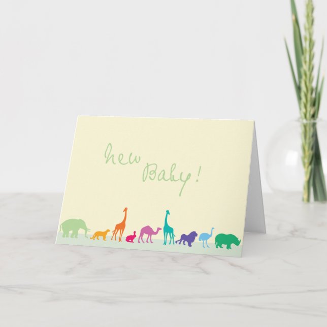 New baby animals card_horizontal announcement (Front)