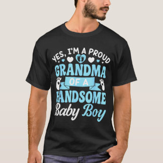 New Baby Announcement Boy 1st Time Grandma T-Shirt