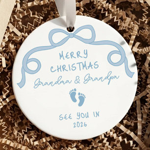 New Baby Announcement Christmas  Ceramic Tree Decoration