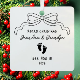 New Baby Announcement Christmas Metal Tree Decoration