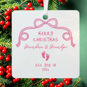 New Baby Announcement Christmas  Metal Tree Decoration