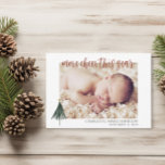 New Baby Announcement Elegant Photo Christmas Card<br><div class="desc">Share with all your family and friends that you added more cheer this year. This simple elegant birth announcement will be the perfect way to announce your new baby's arrival. Customise text on the front and back of the card. Personalise with 1 photo on the front and 3 photos on...</div>