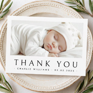 New baby announcement photo thank you card