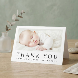 New baby announcement photo thank you card