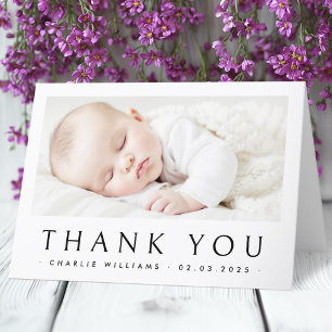 New baby announcement photo thank you card