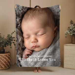 New Baby Arrival Fleece Blanket Grandparent Gift