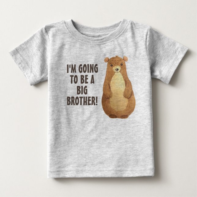 New Baby Big Brother Little Bear Toddler Tshirt (Front)
