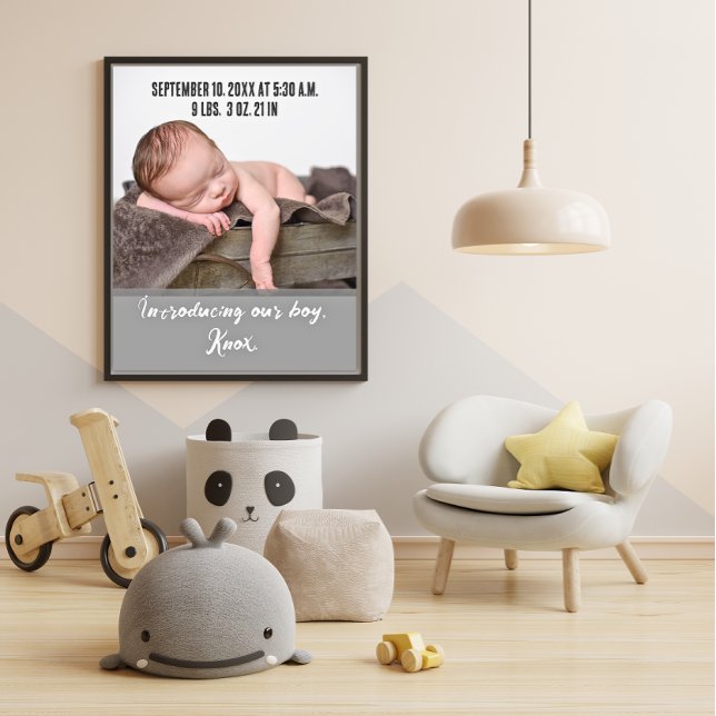 New Baby Birth Photo Announcement Poster (Creator Uploaded)