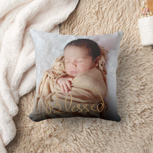 New Baby Blessed Photo  Cushion (Blanket)