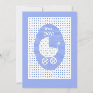 New Baby Boy Announcement Card - customisable