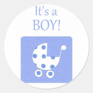 New Baby Boy Announcement Stickers