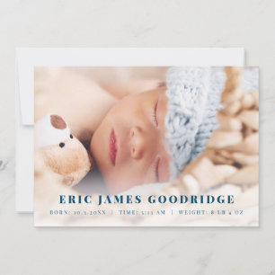 New Baby Boy Birth Announcement Photo Cards