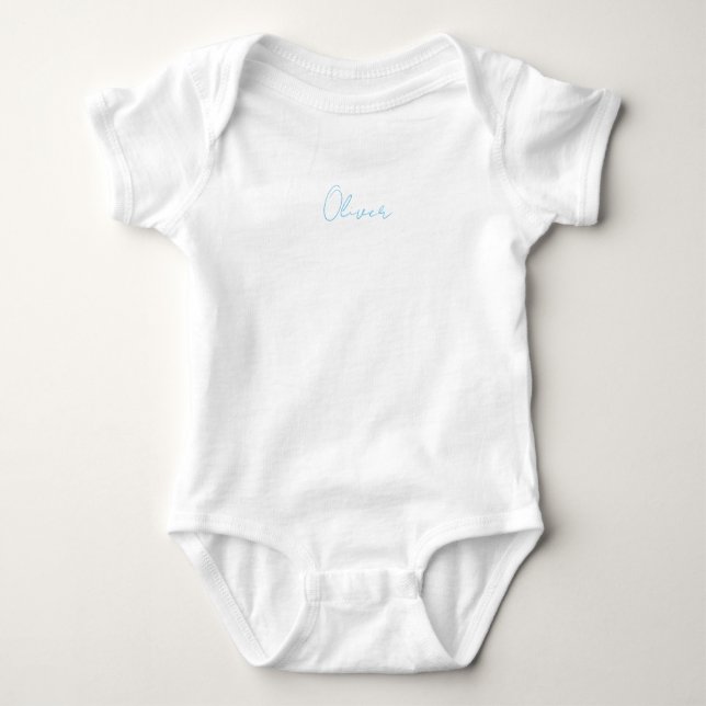 New Baby Boy Blue Name Sweet Newborn Simple Bodysuit (Front)