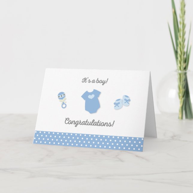 New Baby Boy Congratulations Card (Front)
