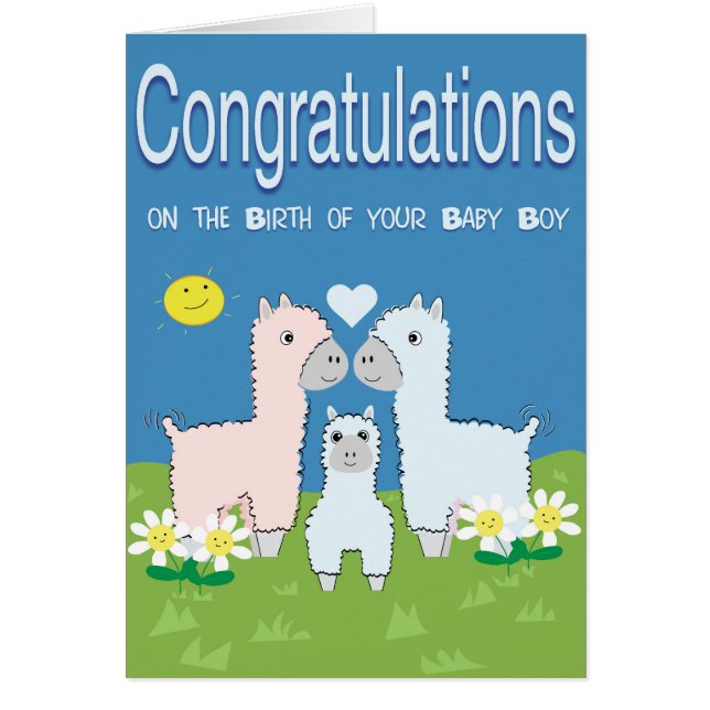 New Baby Boy Congratulations Card (Front)