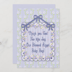 New Baby Boy Frilly Announcement Card  