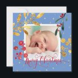 new baby boy Merry Christmas Holiday Card<br><div class="desc">new baby Christmas card</div>