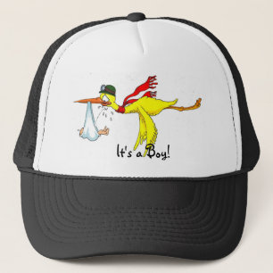 New baby boy Peeing on the stork! Trucker Hat