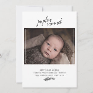 New Baby Boy Photo Birth Announcement