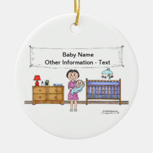 New Baby Boy - Single Mum Ceramic Tree Decoration
