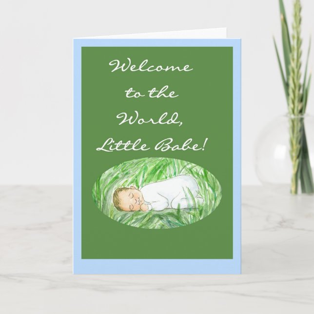 New Baby Boy Welcome Card (Front)