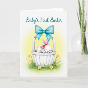 New Baby Bunny Basket Card