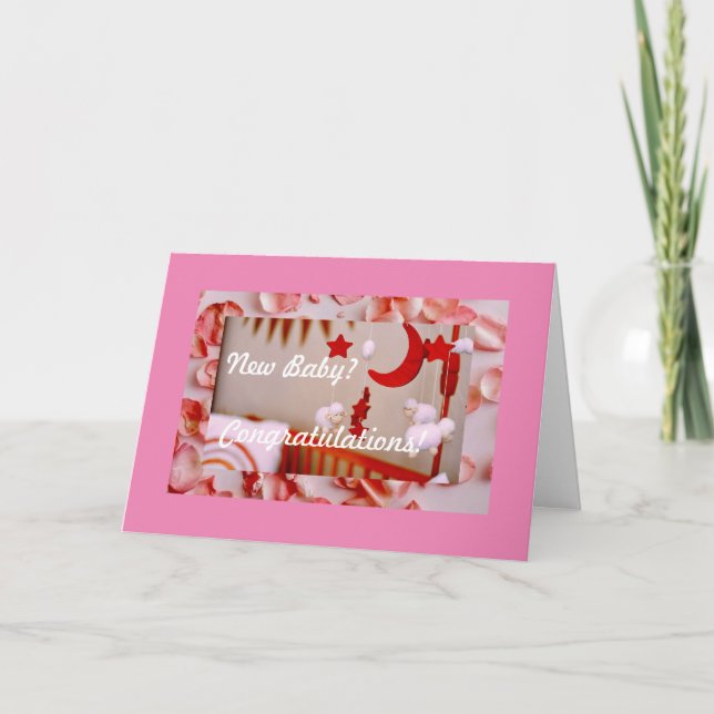 New Baby Card Congratulations, 5" x 7" Folded  (Front)