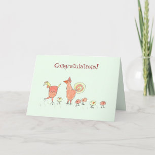 New Baby Chicken Family Card