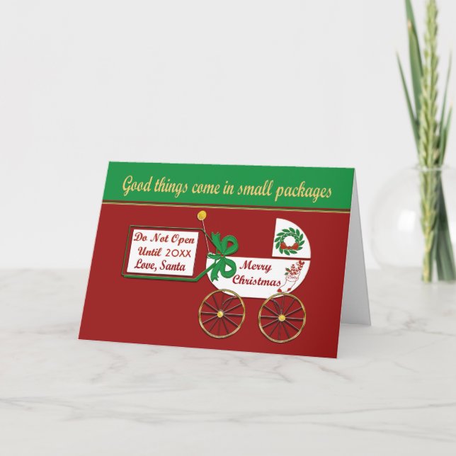 New baby Christmas card Merry Christmas Love Santa (Front)